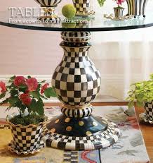 My Favorite Courtly Check Table By Mackenzie Childs Whimsical Painted Furniture Whimsical Furniture Mackenzie Childs Inspired