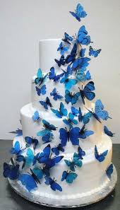 Royal Blue And Silver Wedding Ideas Flowers Concept Butterfly Wedding Cake Quinceanera Cakes Royal Blue Wedding Cakes
