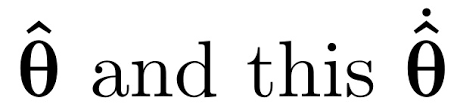 Theta Hat Dot Upright And Bold Tex Latex Stack Exchange