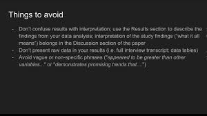 Means and standard deviations) and inferential statistics (e.g. Writing The Results Section Of A Research Paper Youtube