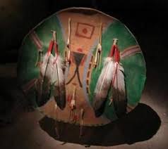 1836 Comanche Warrior Shield Indejcy Iskusstvo
