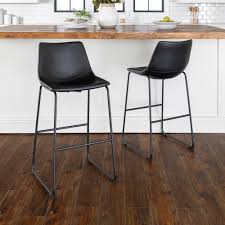 The new york dining chair or bar chair (ny11) variations:natural, walnut, black. Carbon Loft Prusiner Faux Leather Bar Stool Set Of 2 Black On Sale Overstock 20559100