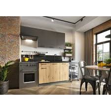 Cuisine équipée pas cher but. Meubles Cuisine Complete Clara Gris Chene Mat 1m80 5 Meubles Moinschercuisine Gris Et Chene
