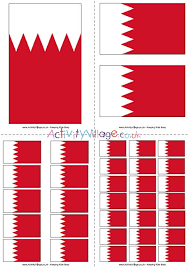 The flag of bahrain is composed of red and white stripe, which are separated by a zigzag line red is the traditional color of the gulf countries. Bahrain Flag Printable