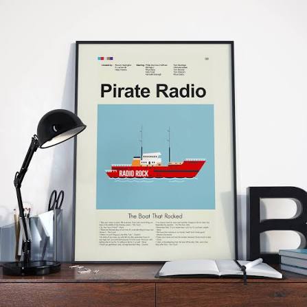 Pirate Radio - Radio Rock Ship | 12"x18" or 18"x24" Print only |  PrintsandgiggIes