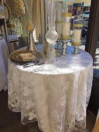 Sale White Embroidered Lace With Silver Sequence Overlaylace Etsy Wedding Tablecloths Table Overlays Vintage Wedding Table