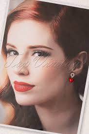 Sweet Cherry Hart- en pareloorbellen in rood