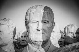 Black and white presidential statues in Williamsburg Virginia