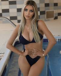 women, model, blonde, long hair, Mikayla Demaiter, big boobs, cleavage, wide  hips, bikini, portrait display, jewelry, black bikinis, necklace, swimming  pool, gray eyes | 1284x1592 Wallpaper - wallhaven.cc