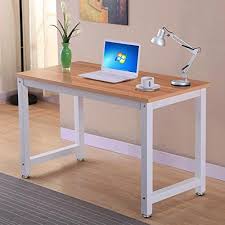 Yaheetech Simple Design Computer Table Wood Desktop Metal Frame Workstation Home Office Desk Best Home Office Desk Home Office Furniture Wood Computer Desk