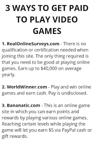 3 Ways To Get Paid To Play Video Games How To Get Money Legit Work From Home Money Making Hacks