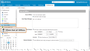 Creating An Out Of Office Message Zimbra Tech Center