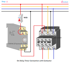 C1, c2, c3 = contatcors (for power & control diagram) o/l = over load relay timers were used in many applications in our day to day life.one can see the timers in washing machines,micro ovens etc. On Delay Timer Connection With Contactor Etechnog