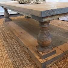 Rustic Baluster Wide Plank Coffee Table Arts And Crafts Furniture Home Coffee Tables Rustic Coffee Tables