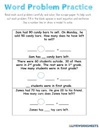 Apr 30, 2019 · math word problems for kindergarten and first grade. Subtracting 10s Word Problems Worksheet