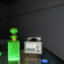 Uranium, in bulk, is not radioactive enough to be a hazard, unless finely ground enough to breathe as dust. Testing Uranium Glass Nuclear Culture