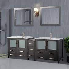 Get free shipping on qualified double sink bathroom vanity tops or buy online pick up in store today in the bath department. Vanity Art 84 Double Sink Bathroom Vanity Set 7 Dove Tailed Drawers 3 Cabinets 2 Shelves Soft Closing Doors With Free Mirror Overstock 12609926