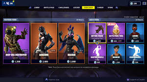 For skins you can obtain from the battle pass in the current season (chapter 2 season 2). Raven Deep Sea Arachnid Sets Return To Fortnite S Item Shop Fortnite Bunker