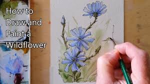 The striking and vibrant colours of the flowers when replicated on the canvas since the life of a flower is very short, they can live forever in flower paintings. How To Draw And Paint A Flower Wildflowers In Watercolor Line And Wash Peter Sheeler Youtube