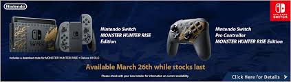 There's reportedly a nintendo switch monster hunter rise special edition and pro controller pre order open at the moment! Monster Hunter Rise Capcom