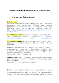 Doc Peranan Dokumentasi Dalam Jurnalisme Yola Bonnita Academia Edu
