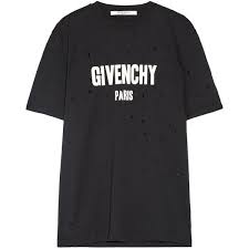 Givenchy Distressed Printed Cotton Jersey T Shirt 740 Liked On Polyvore Featuring Tops T Shirts Black Lo Destroyed T Shirt Printed Shirts Ripped Shirts