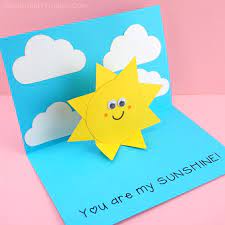 A new fun fold pop up greeting card is born! You Are My Sunshine Card Easy Pop Up Sun Card Template I Heart Crafty Things