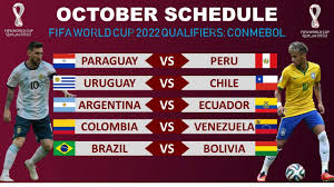 If you're not a sky subscriber, you can still easily watch world cup qualifiers online or on tv via sky's. 2022 Fifa World Cup Qualifiers Conmebol October Schedule Matchday 1 2 Youtube