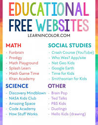 75 Educational Activities For When You Re Stuck Indoors In 2020 Educational Websites For Kids Free Educational Websites Learning Websites For Kids