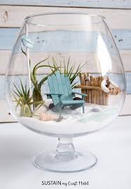 Mini Beach Scene Terrarium Im Glas Fairy House And Garden Beach Fairy Gard Trend In 2020 Beach Crafts Seashell Crafts Shell Crafts