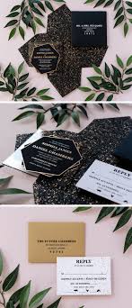 Black And Gold Acrylic Wedding Invitations Sophia Little Black Dress Paperie Acrylic Wedding Invitations Geometric Wedding Invitation Wedding Invitations