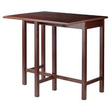 Winsome Wood Lynnwood Drop Leaf High Table In Walnut 94149 The Home Depot High Table Drop Leaf Table Pub Table Sets