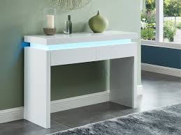 Consolle Ingresso Led 2 Cassetti Mdf Laccato Bianco Emerson