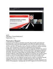 Nstp Narrative Report Docx Nstp Zaballero Chanel Beatrese P September 7 Y Narrative Report University Of The East Is A Prestige University That Course Hero