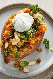 Vegetarian Stuffed Sweet Potato Flavor Packed Incredibly Nutritious And Very Filling This Is A T Healthy Recipes Vegetarian Entrees Vegan Recipes At Home