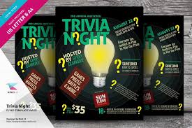 Get the word up both in your bar with posters and outside your bar with flyer or postcards . Trivia Night Flyer Template Vol 03 409975 Flyers Design Bundles