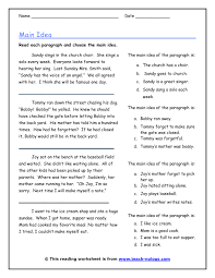 main idea in three sentences main idea worksheet 5th grade worksheets worksheets free