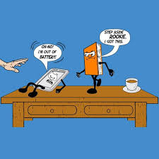 Because Real Books Don T Need Batteries Reading Humor Library Humor Book Humor