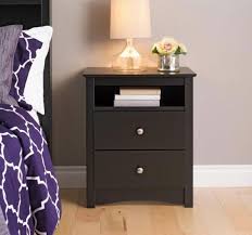 Night Stands For Bedrooms Cubby Hole Storage Drawers Black End Table Wood 2 Pc Black Nightstand Tall Nightstands Nightstand