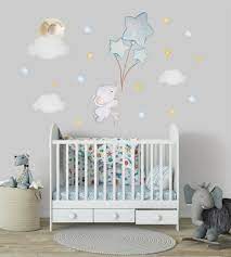 Elephant Wall Decal Elephant Balloon Wall Decal Elephant Nursery Wall Kidscutedecorations Baby Room Wall Stickers Baby Room Wall Nursery Wall Decals
