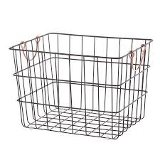 Better Homes Gardens Large Wire Basket With Copper Handles Walmart Com Large Wire Basket Better Homes Copper Handles