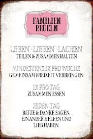 Sprüche zum ausdrucken für toilettenregeln. Blechschild Spruch Familien Regeln Metallschild 20x30 Deko Tin Sign Ebay