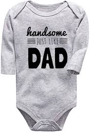 Buy Shlrzy Handsome Just Like Dad Newborn Baby Boy Clothes Unisex Funny Baby Onesies For Girls Online In Indonesia B08cf13d86