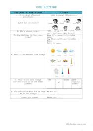 The mat is sitting on the cat. Class Morning Routine English Esl Worksheets For Distance Learning And Physical Classrooms