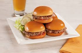 Bj S Small Deep Dish Pizza Sliders Four Beef Patties On Miniature Buns With Grilled Onions Lettuce Pickles And Ketchup Appetizers Grilled Onions Sliders Menu