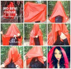 Red Riding Hood Makeup 1 Minute No Sew Cloak Red Riding Hood Costume Diy Red Riding Hood Makeup Red Riding Hood