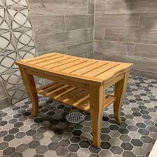 Decomil 9 8 W Bamboo Shower Bench Shower Bench Bamboo Bench