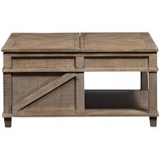 This charming, rustic coffee table boasts a warm plank design enlivened. Parkland Falls Square Lift Top Coffee Table Living Rooms Slumberland