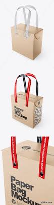 ✓ free for commercial use ✓ high quality images. Psd Mockups Kraft Paper Bag With Textile Handles Half Side View Object Mockups