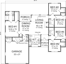 The square footage of a house 30 by 24 foot is 720 square feet. Traditional House Plan 5 Bedrooms 3 Bath 1648 Sq Ft Plan 11 419